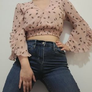 See Through Light Pink Crop Top